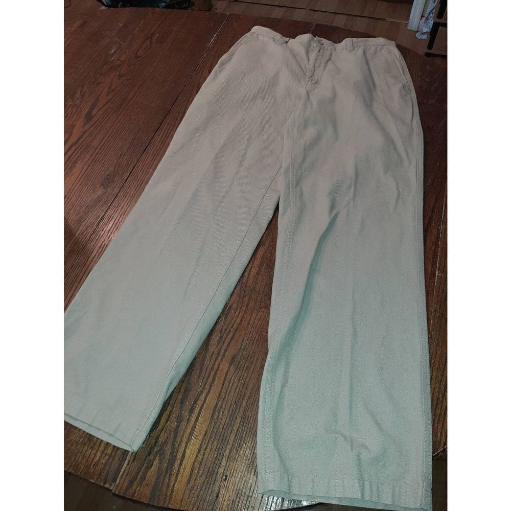 32x32 Gap Factory Flat Front Khaki Tan Pants Cotton Mid Rise with Pockets